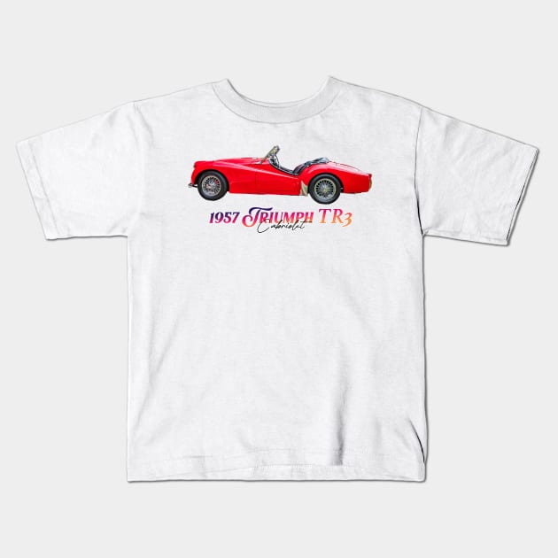 1957 Triumph TR3 Cabriolet Kids T-Shirt by Gestalt Imagery